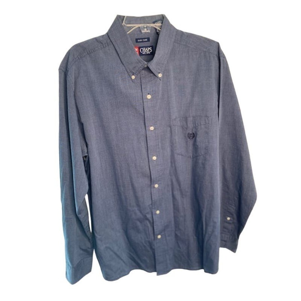 Chaps Men's LS Shirt Blue Size XL